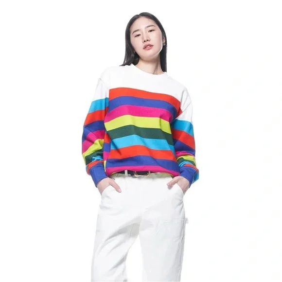 THE KIT JJ Sweatshirt | Confetti Stripe—FABULOUS Fabric and Colors—BEACH—Day—New - Picture 1 of 9